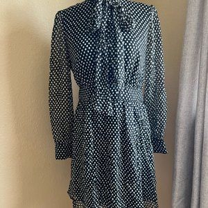 Diane Von Fursenberg Arabella Black Polka Dot Dress Size 8